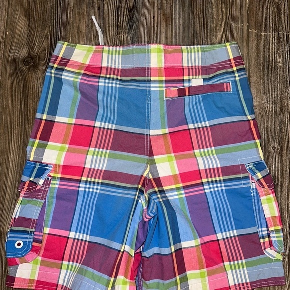 Abercrombie & Fitch Swim Colorful Plaid Board Shorts Fully Lined Pockets Medium - Picture 8 of 8